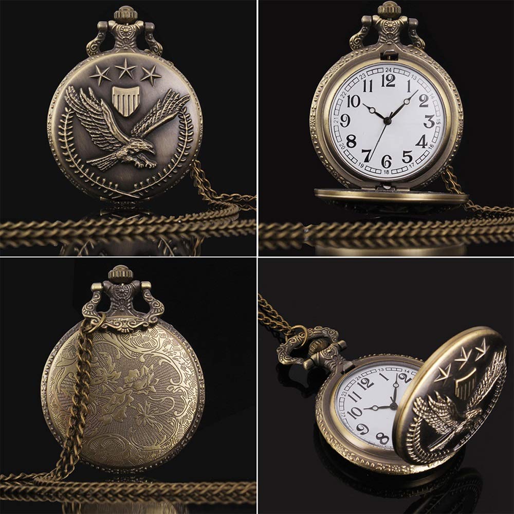 Amazon.co.jp: 懐中時計 レトロなポケットロケットクォーツ時計